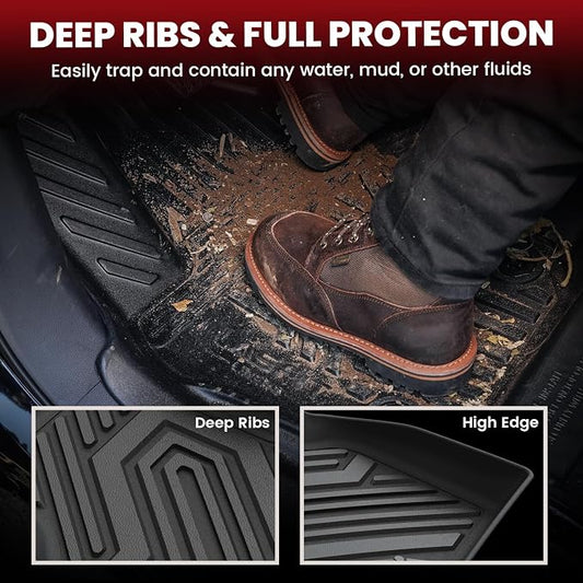 LASFIT Floor Mats for Jeep Compass 2026 2025 2024 2023 2022 2021 2020 2019 2018 2017, All Weather TPE Custom Fit Floor Liners Cargo Mat Trunk Liner Full Set 4 PCS Accessories for Compass Black