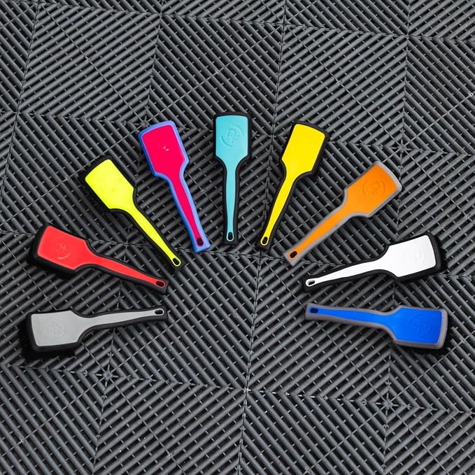 Detail Factory - ProGrip Interior Scrub Brush - Soft Bristles - Rubber Grip for Maximum Stability and Comfort - Curved Head Profile for Better Clearance - Octane Riptide