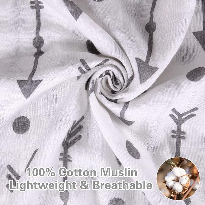 Rquite Car Seat Cover Baby for Boys Girls, 100% Muslin Cotton Infant Carseat Canopy, Soft Breathable Stroller Sun Shade & Newborn Shower Gift, Large Size Universal Fit Summer, Hot & Warm Weather