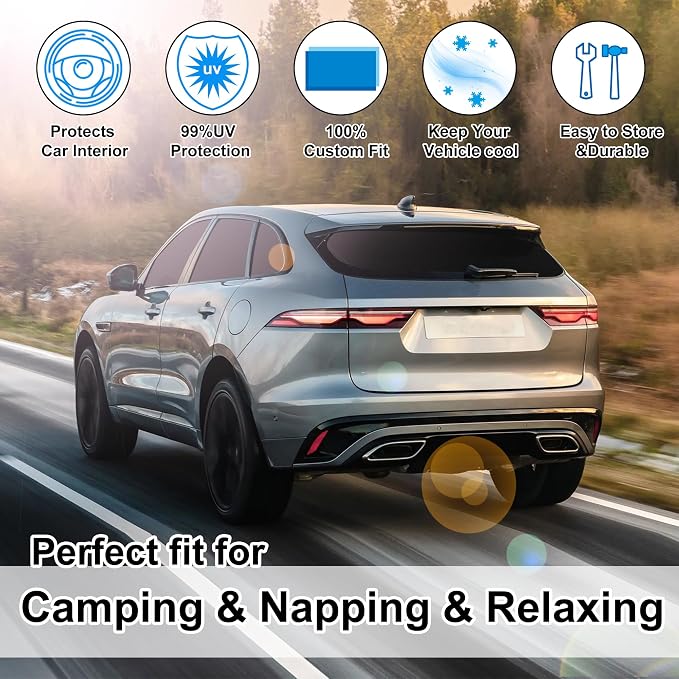 TINGLU Window Shades 8PCS for Jaguar F-Pace 2016-2025 2026 Accessories Car Side Full Windows Rear Triangular Windshield Sun Shade Sun UV Rays & Privacy Protection for Camping,Napping