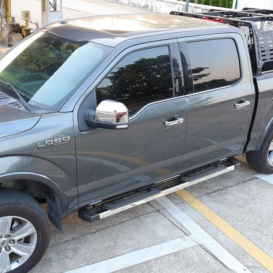 BINARY STAR 6 Inch Running Boards Compatible with 2019-2026 Chevy Silverado/GMC Sierra 1500 Crew Cab, 20-26 Silverado/Sierra 2500HD 3500HD. High Light Stainless Steel Side Steps Nerf Bars Step Bars.