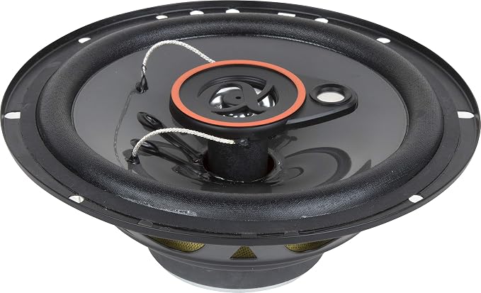 Alphasonik Pair AS26 6.5 inch 350 Watts Max 3-Way Car Audio Full Range Coaxial Speakers with Universal Mounting Holes for Easy Installation and Grills Included