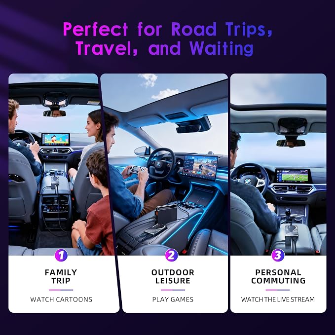 2026 Upgraded 【 3-in-1 】 HDMI Input Car TV & Wireless CarPlay Adapter & Android Auto, i-Phone/Android Phone to Your Vehicle, Plug & Play for Factory Car Stereo 2016+
