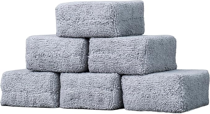 Chemical Guys Foam Applicator Pads for Cars Gray Dressing and Wax Applicators for Car Detailing Interior and Exterior Use, 4 x 3 x 1.5 Inch - 6 Pack