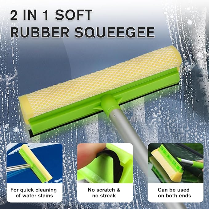 Car Detailing Kit Car Detailing Brush Set 62'' Mop Sponge with Long Handle&Chenille Replacement Head Auto Detailing Brushes Car Wash Kit Car Accessories Car Cleaning Tools for Interior/Exterior/Wheels