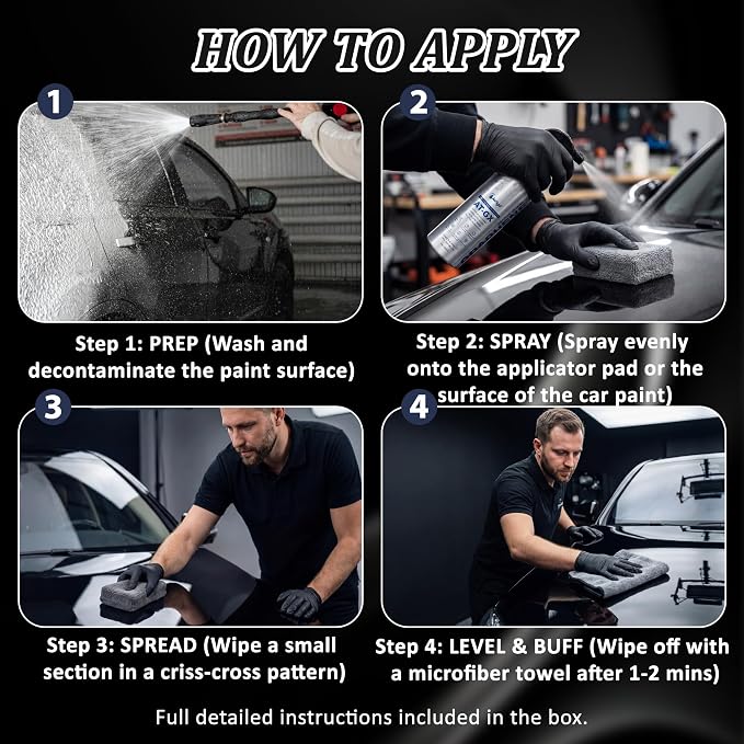 AirTighT Advanced Graphene Ceramic Coating 200ml AT-GX Nano Protectant Long-Lasting High Gloss Waterproof Professional DIY Car Paint Care Kit for Cars