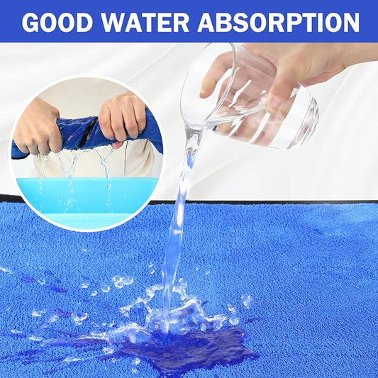 Tallew 12 Pcs Microfiber Towels for Cars, 800 GSM Plush Drying Cleaning Cloth Bulk, 16 x 16 Inch Thick Absorbent Wash Detailing Towels for Car Polishing, House, Kitchen Cleaning(Gray and Blue)