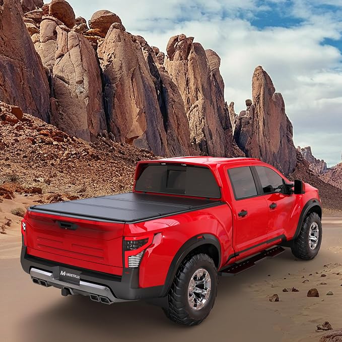 MOSTPLUS 3-Fold 5.5FT Hard Truck Bed Tonneau Cover Compatible for Nissan Titan (Non-XD) 2016-2026 Tri Fold Aluminum On Top 67Inch