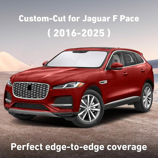EcoNour Windshield Sunshade Compatible for Jaguar F-Pace 2016-2023 2024 2025, Sun Visor for Front Windshield & Window Sun Shade Cover, UV Heat Blocker & Protector, Car Accessories