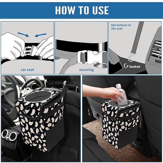 Car Trash Can – Multi-Purpose, Lightweight and Portable with Durable Water-Resistant Coating, No Installation Required, Practical and Ample Capacity, Variety of Colors Halloween Ghost Pumpkin