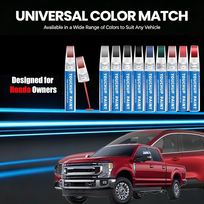 Ruby Red Metallic Tinted Clearcoat(RR) Touch Up Paint Compatible with Ford 2-in-1 Car Scratch Repair Pen for Rock Chips, Door Scratches&Paint Nicks Exact Color Match Quick Dry DIY Fix for F-150