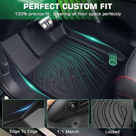 Floor Mats Cargo Liner for Nissan Altima 2013 2014 2015 2016 2017 2018, for Nissan Altima Base S SL SV SR TPE Rubber Floor Mats, All Weather Waterproof Anti-Slip Protector Liner, Front & 2nd Row Mat