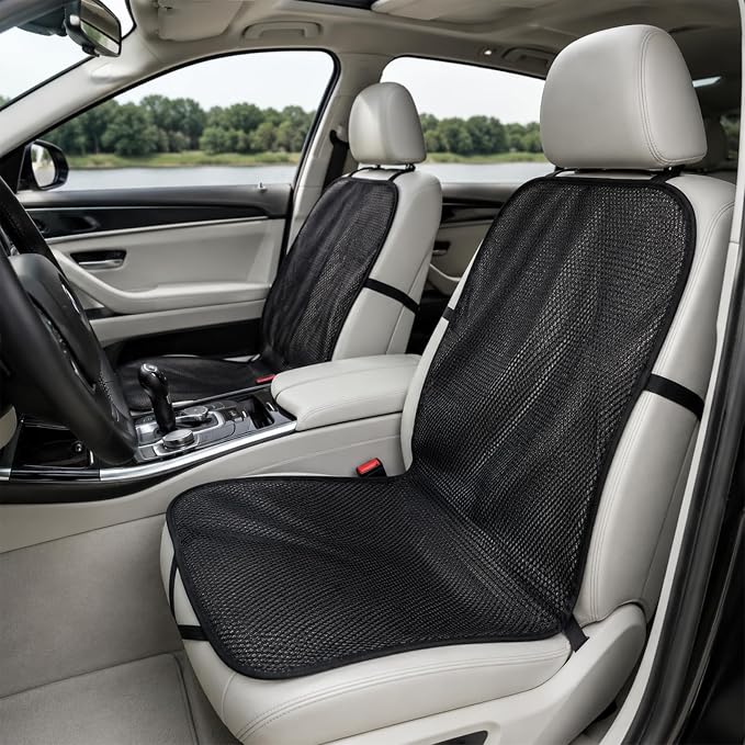 3D Air Mesh Cooling Car Seat Cushion,Integrated-Type,Black | Ventilated pad for car SUV truck van pickup, 3D Air Mesh Cooling design, Cool and comfortable during long drives