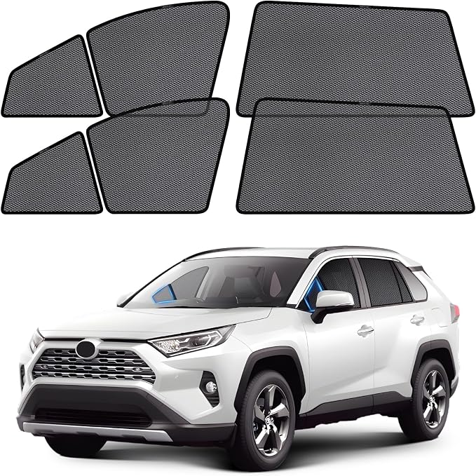 ZATOOTO Car Window Shades for Toyota RAV4 2019-2024, Car Window Cover Baby Sun Shades Sun Blocker Car Side Window Screens for Camping| UV Protection, Privacy, Ventilation, and Bug-Free Design