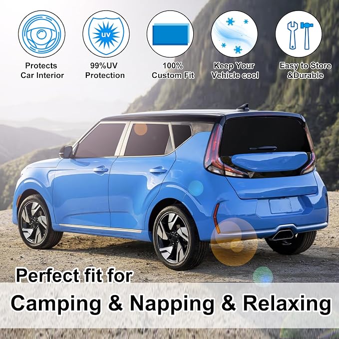 TINGLU Window Shades for Kia Soul 2020-2025 2026 Accessories Car Side Full Windows Windshield Sun Shade Sun UV Rays Privacy Protection for Camping 8PCS