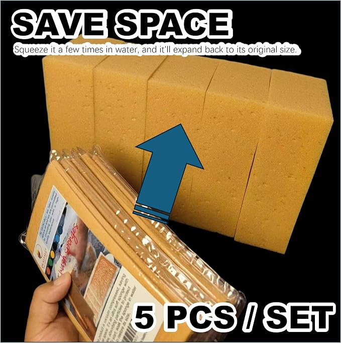 Car Wash Sponges, 5 Pack, Extra Soft Coral, Scratch Free, 8.3x4.38x2.8 inches, Great for Sensitive Surfaces