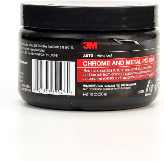 3M Chrome and Metal Polish, 39527, 10 oz, Used on Wheels, Trim and Bumpers, for Automotive