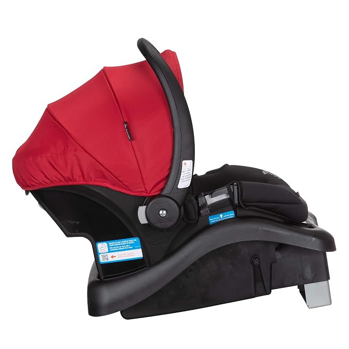 Safety 1st Smooth Ride Travel System Stroller and OnBoard FLX Infant Car Seat, Newborn to Toddler Baby Combo, Easy-Install, Large Canopy, Ample Storage, Foldable, Rear-Facing 4-30 lbs, Black Cherry