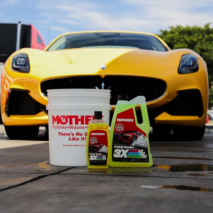 Mothers Triple Action Foam Wash, 16 oz. — pH Balanced, Eco-Friendly, Super-Sudsy, Foam Cannon, Safely Clean Without Stripping Wax, Sealant or Coating, Remove Dirt & Grime, Super Concentrated (05616)