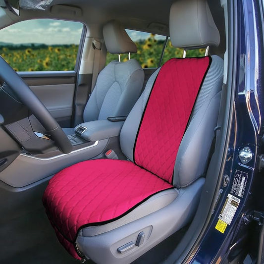 FH Group Car Seat Cushion – Neosupreme Single Front Seat Cover with Front Pockets, Airbag Compatible, Universal Fit Car Seat Cushion for Driver or Passenger Seat, SUV, Truck, Sedan & Van – Pink