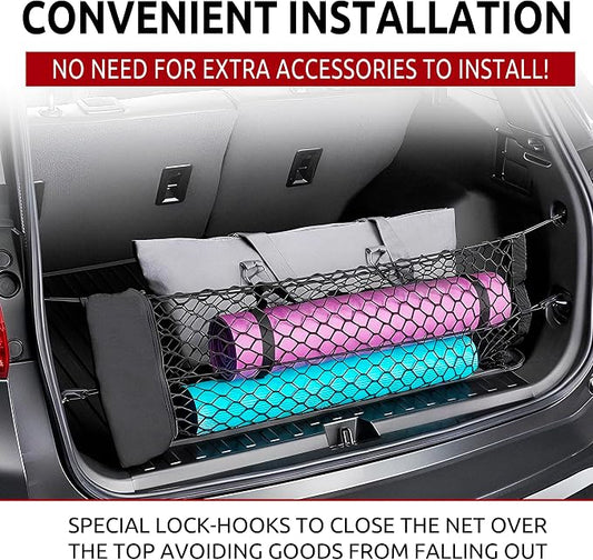 Envelope Style Automotive Elastic Trunk Mesh Cargo Net for Chevrolet Equinox 2018-2026 - Trunk Organizer and Storage - Cargo Net for SUV- Vehicle Carrier Organizer for Chevrolet Equinox