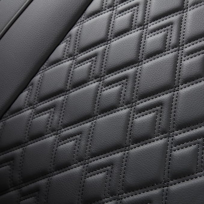 JOJOBAY Chevy Silverado Seat Covers,Leather Seat Covers for GMC Sierra,Custom Fit 2007-2026 1500 2500HD 3500HD Crew Double Extended Regular Cab,LT LZT RST Trail Boss(Front Pair,Black)