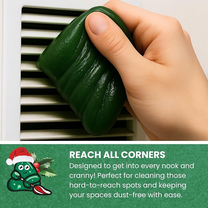 Slime Buddies Car Cleaning Gel Putty - Pine Scented Interior Detailing Tool for Cup Holders, Air Vents & Keyboard - Reusable Auto Detailing Accessories - Dust Remover Goop
