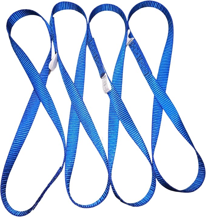 Q'Straint Q5-7580-6 Blue Webbing Loop Strap 20 Inch Length – Pack of 4, Durable Vehicle Tie-Down Accessory for Wheelchair Transport Systems