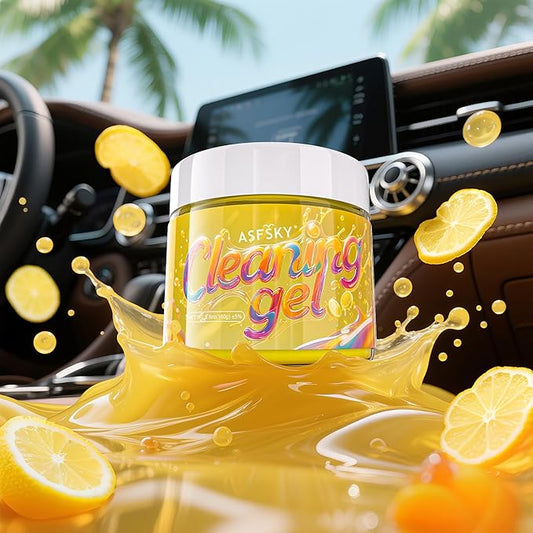 ASFSKY Keyboard Cleaning Gel (Lemon) Universal Cleaning Putty Dust Cleaning Car Interior Cleaner Car Dust Remover Car Slime Gifts for Men Women Girl(1 Pack)