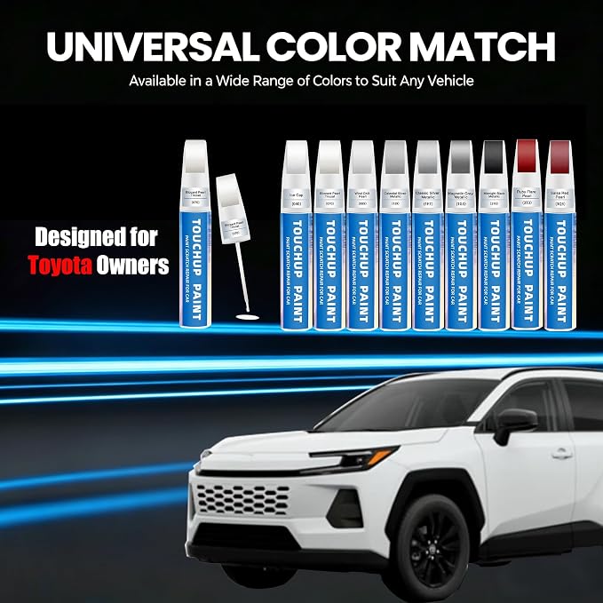 Blizzard Pearl Tricoat(070) Touch Up Paint for Toyota 2-in-1 Car Scratch Repair Pen for Rock Chips, Door Scratches & Paint Nicks Exact Color Match Quick Dry DIY Fix for RAV4 Camry Corolla