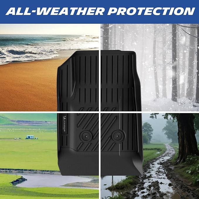 Michelin Vehicle Mat, All-Weather TPE Custom Fit Liner for Chevy Colorado/GMC Canyon Floor Mats 2015-2022(Crew Cab fit Carpet Floor), Premier