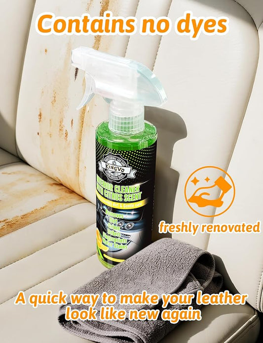 Car Cleaner Interior, Leather Cleaner Upholstery Interior Ceaning Kit Carpet Dashboard Shiny Car Stuff for Vinyl,Plastic,Fabric,Carpet & More,Citrus Scent