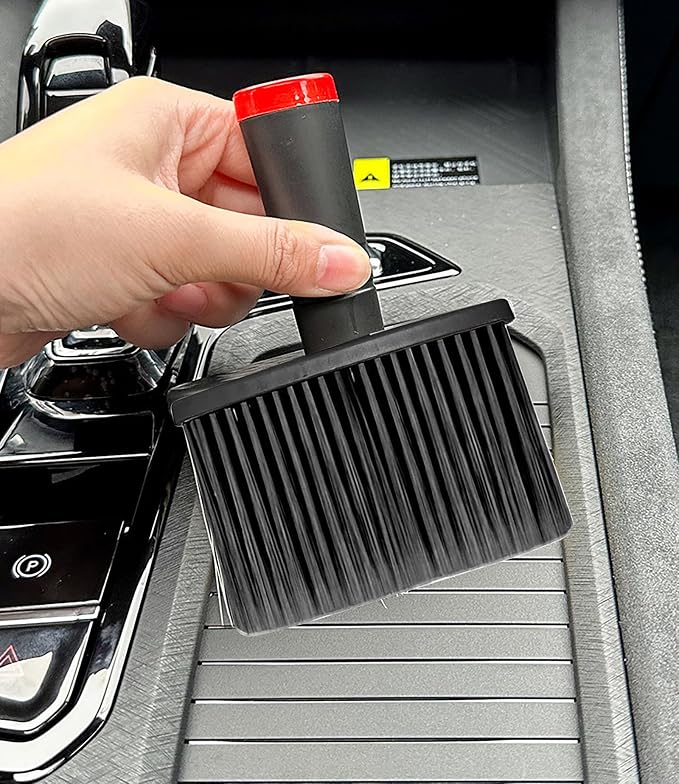 Car Dust Removal Brush, 2 Pcs Black 5.2 Inch x 4.2 Inch Soft Nanofibers Automotive Interior Detailing Brush for Car Interior Cleaning (Black)