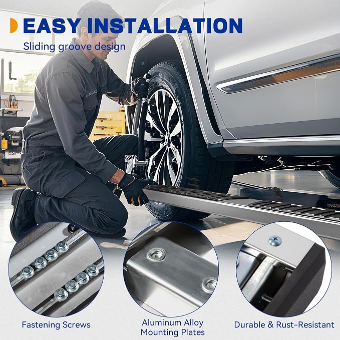 6.5 Inches Running Boards Compatible with 2019-2026 Ram 1500 | New Body Style Crew Cab with 4 Full-Size Doors (Excl. 1500 Classic), Side Step Nerf Bars Side Bars
