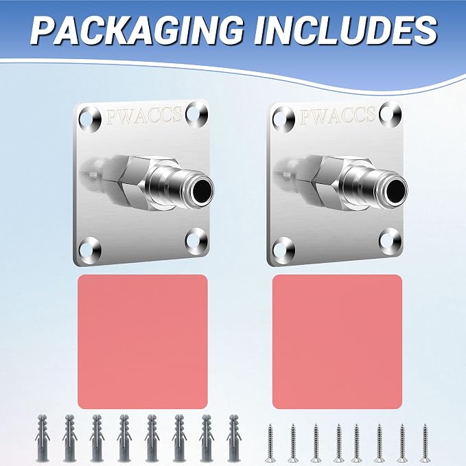 PWACCS Pressure Washer Gun Holder, Stainless Steel 1/4" Quick Connect Wall Mount Power Washer Gun Holder, Pressure Washer Accessories Wall Storage Rack, 2 Pack