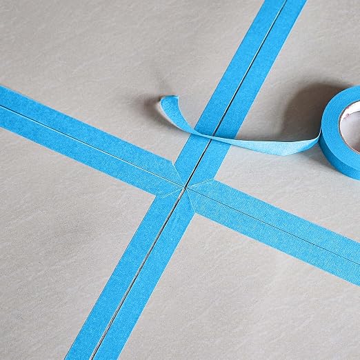BOMEI PACK Blue Painters Tape 1 Inch Bulk - Paint Tape 6 Rolls x 1 Inch x 60 Yards - Painter's Tape Sky Blue Masking Tape for Walls Painting, DIY Crafting and School Projects, Total 360 Yards