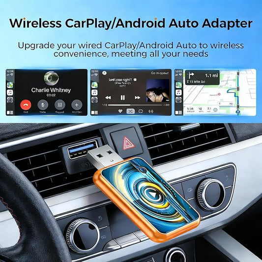 New Wireless Carplay Adapter for Apple iPhone & Android,Multi-User, No Latency - Convert Wired to Wireless Car Play Adapter for iOS 10+/Android 11+/Type-C Port with 2016+ Car