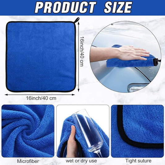 Tallew 80 Pcs Blue Microfiber Towels: 16"x16" Microfiber Drying Towels Bulk Micro Fiber Car Cleaning Cloth for Cars Drying Washing Polishing Cleaning Household Supplies