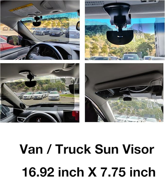 Automotive Sun Visors for Car, Van, Truck, Polarized Protection, Universal Install Anti-Glare Extender (16.92" for Truck/Van Sun Visor)