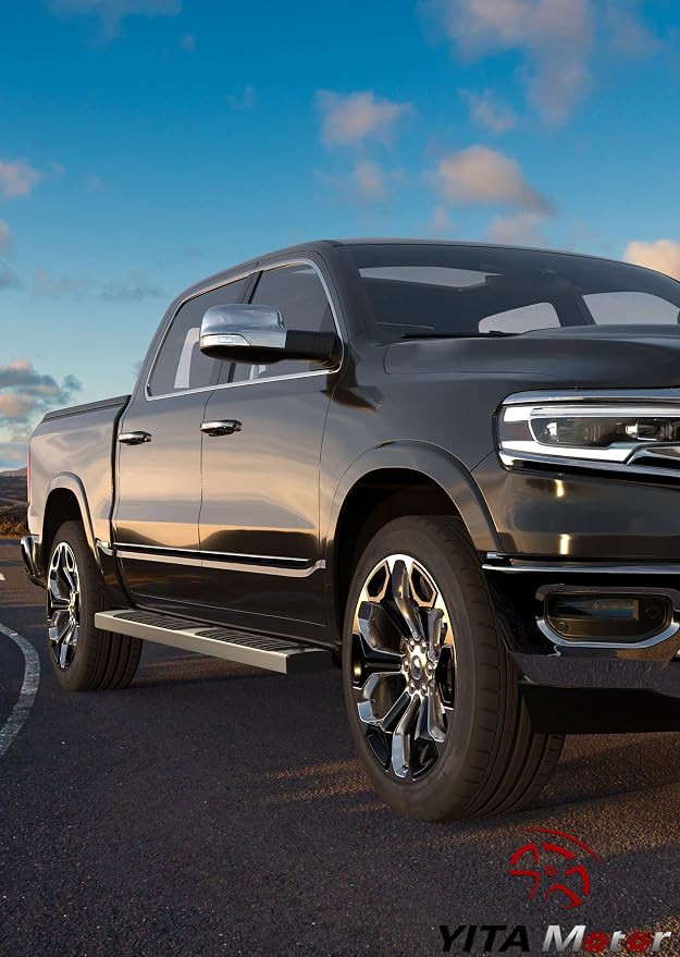 YITAMOTOR 6 inches Running Boards Compatible with 2007-2018 Silverado/GMC Sierra 1500 & 2500HD 3500HD Crew Cab, 2019 Silverado/Sierra 2500HD 3500HD Side Step Nerf Bar (Gas Engine ONLY)