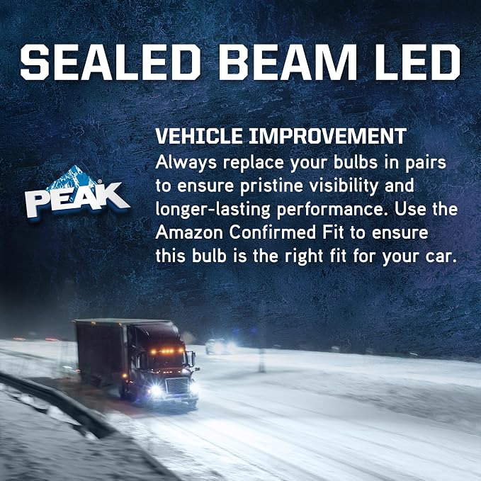 PEAK 4411LED Bright White 6000K LED Sealed Beam Headlight
