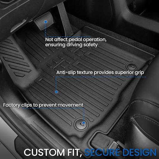 Floor Mats Set for 2027 Kia Telluride 7&8 Seats Gas Only, All Weather TPE Floor Liners Backrest Mat Trunk Mat Cargo Liner Accessories