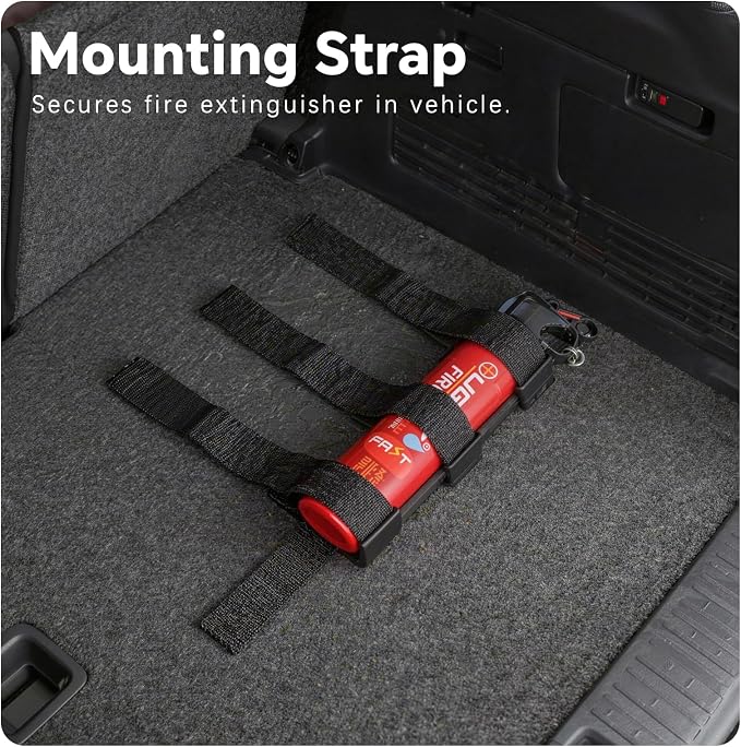 Ougist Roadside Emergency Car Kit with ABCK Fire Extinguisher for Vehicle, Intuitive Window Breaker, Protective Gloves & Triangles, Complete Car Emergency Kit for Breakdown & Fire Safety