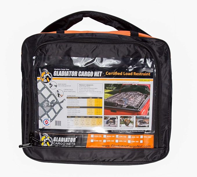 Gladiator Cargo Net - Heavy Duty Truck Cargo Net - Double Extra Large (XXG-100) 10.5' x 18.5' ft.