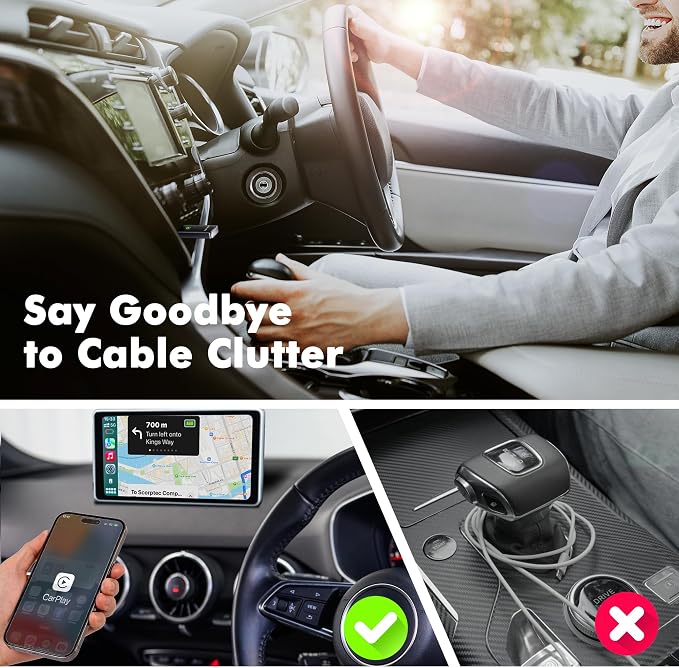 2026 Wireless Carplay Adapter for iPhone,3 Second Auto Connect, No Screen delay, Ultra Mini Design,Plug & Play By USB-A/Type-C Compatible with iOS 10+ and Cars with Factory Wired CarPlay