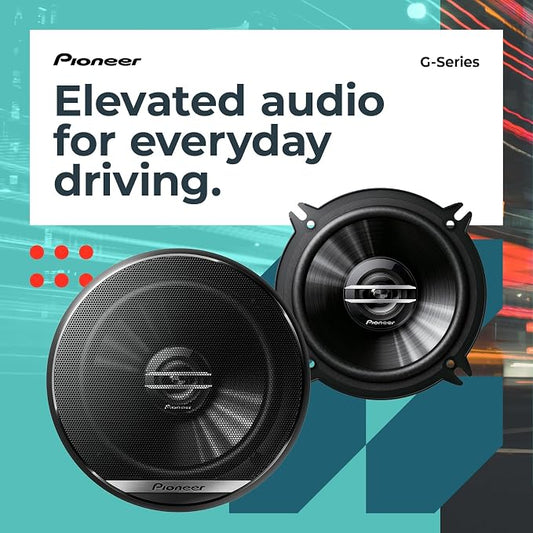 Pioneer G-Series TS-G1620F 6.5” 2-Way Speakers (Pair) – 300W Max, Balanced Sound + Smooth Treble, Great Stock Replacement, High-Efficiency Speaker Designed for OEM Power