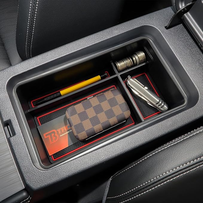 Center Console Organizer Compatible with Nissan Altima 2019 2021 2022 2023 2024 2025 2026 Accessories, Armrest Insert Tray with Coin Holder Keep Organized with Rubber Pad Red