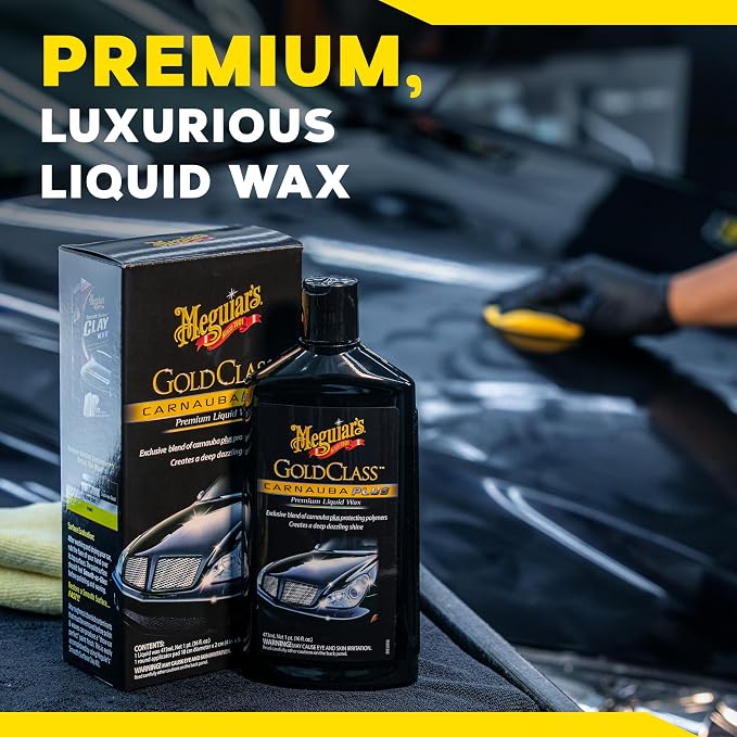 Meguiar's Gold Class Carnauba Plus Premium Liquid Wax Kit,Car Detailing Kit with a Pure Carnauba Wax Blend & Foam Applicator Pad for Keeping Glossy Paint Protected Like a Pro,16 Oz Bottle(Pack of 6)