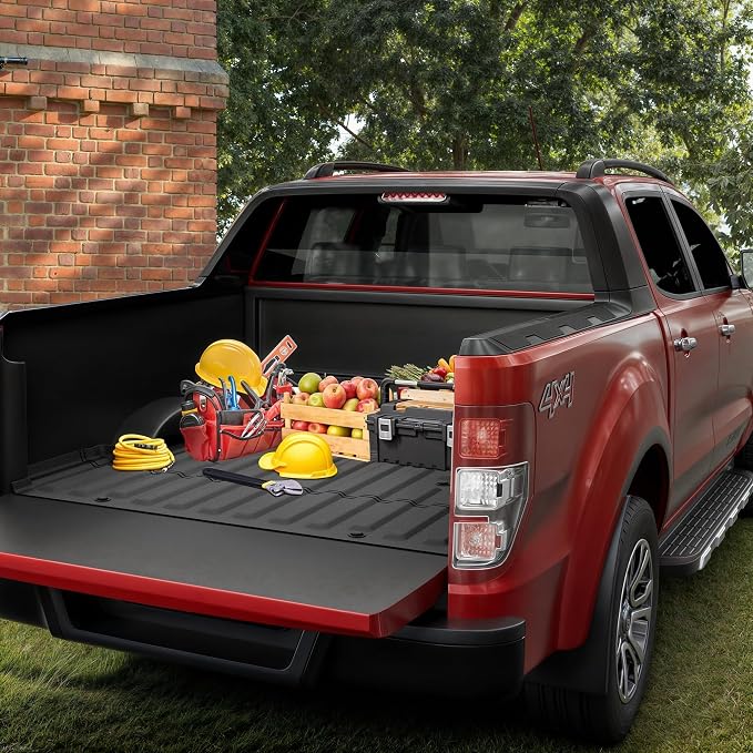 OEDRO Truck Bed Mat Fit for 2024 2025 2026 Toyota Tacoma 5FT, TPE All Weather Tacoma 5FT Heavy Duty Pickup Bed Liner Accessories, Black