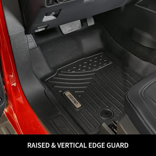 OEDRO Floor Mats Floor Liner Fit for 2018-2022 Ford EcoSport (US Model Only), 1st and 2nd Row: Front & Rear Full Set, Black TPE All Weather Guard